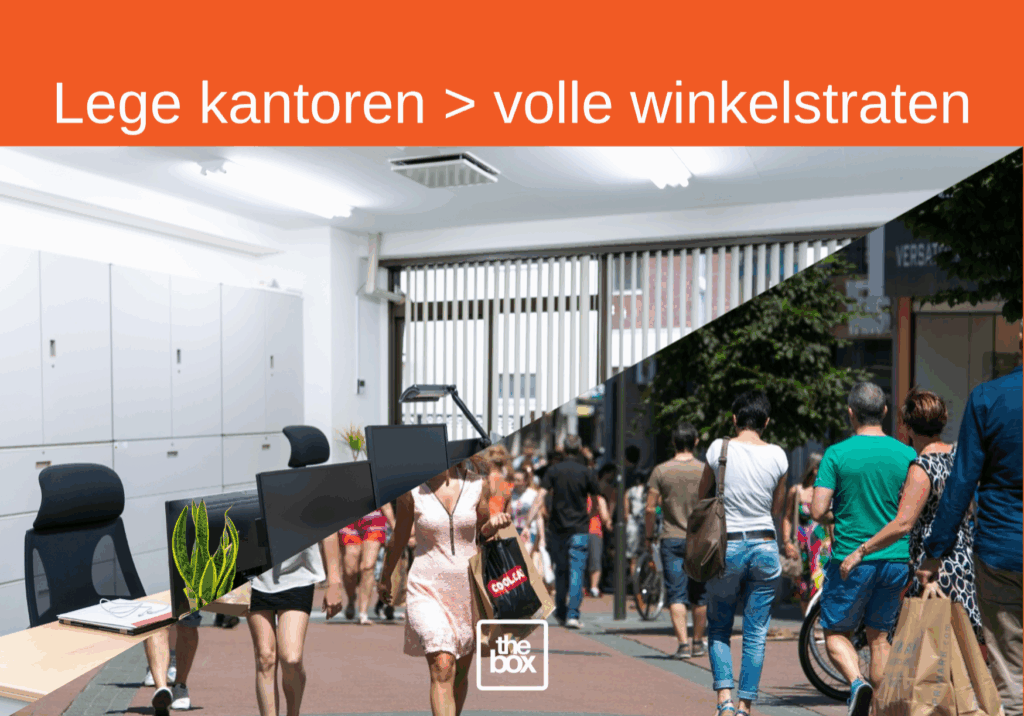 Lege kantoren volle winkelstraten